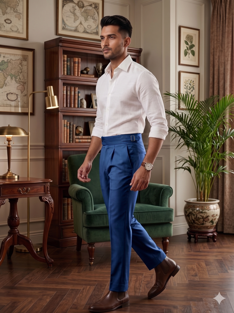 Navy Blue Classic Gurkh Pant By Sartorio Nero