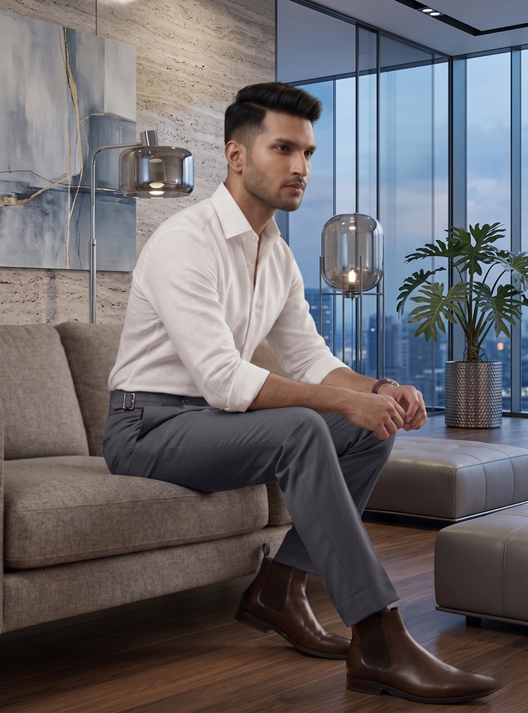 Dark Grey Classic Gurkh Pant By Sartorio Nero