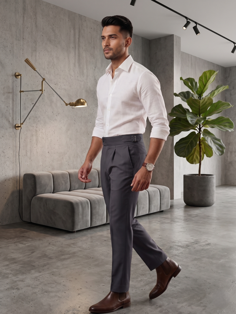 Dark Grey Classic Gurkh Pant By Sartorio Nero