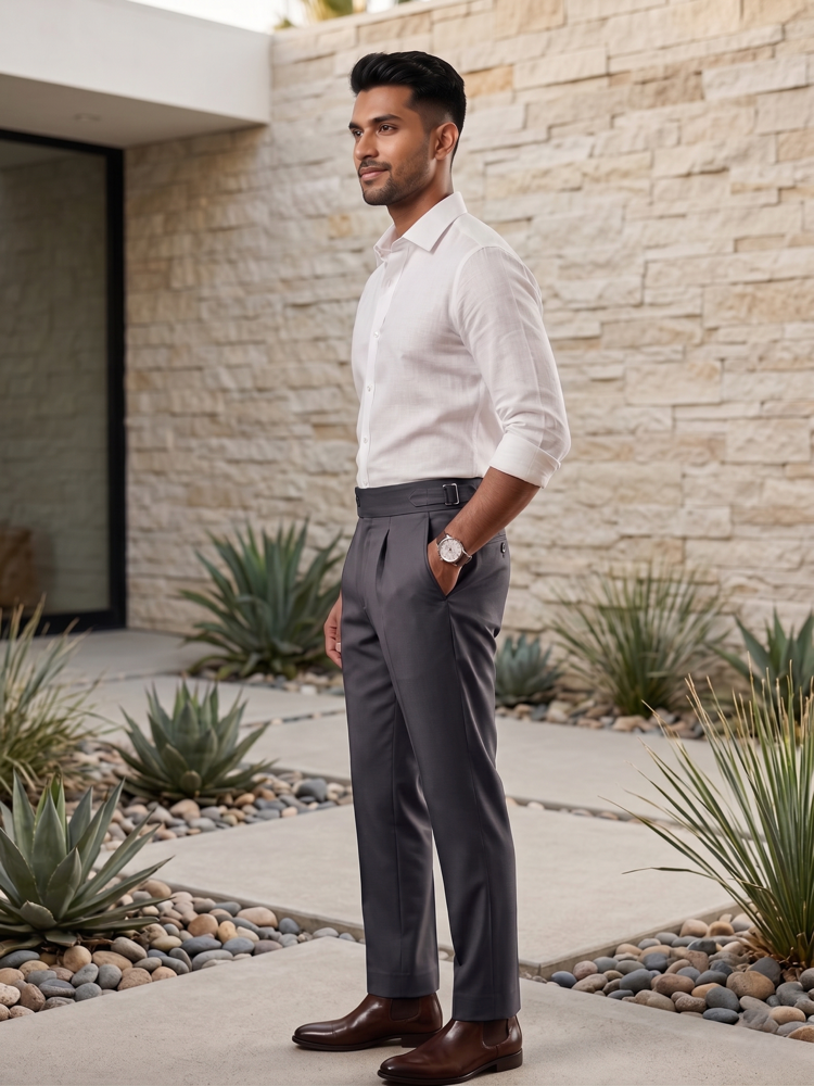 Dark Grey Classic Gurkh Pant By Sartorio Nero