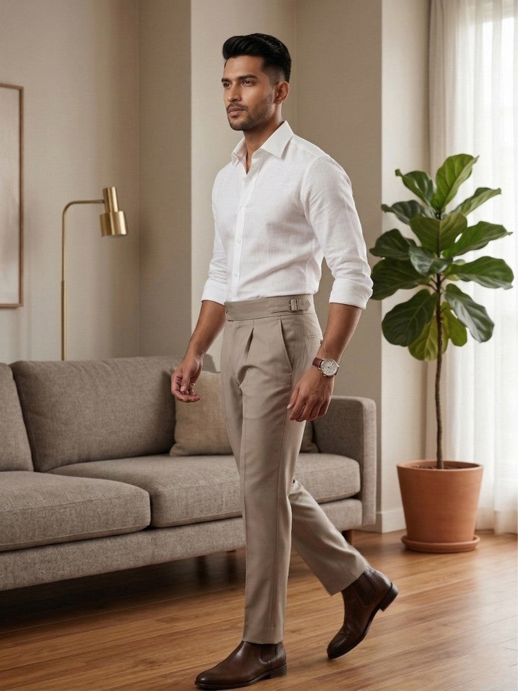 Biege Classic Gurkh Pant By Sartorio Nero