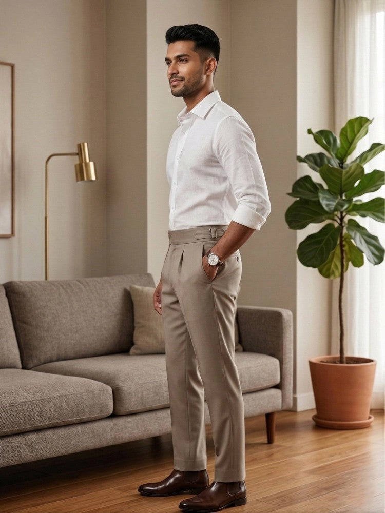 Biege Classic Gurkh Pant By Sartorio Nero