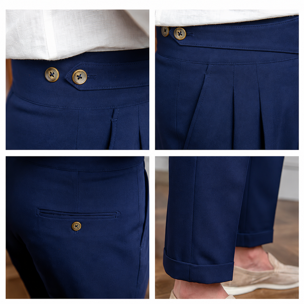 Navy Blue Double Button Gurkh Pant By Sartorio Nero