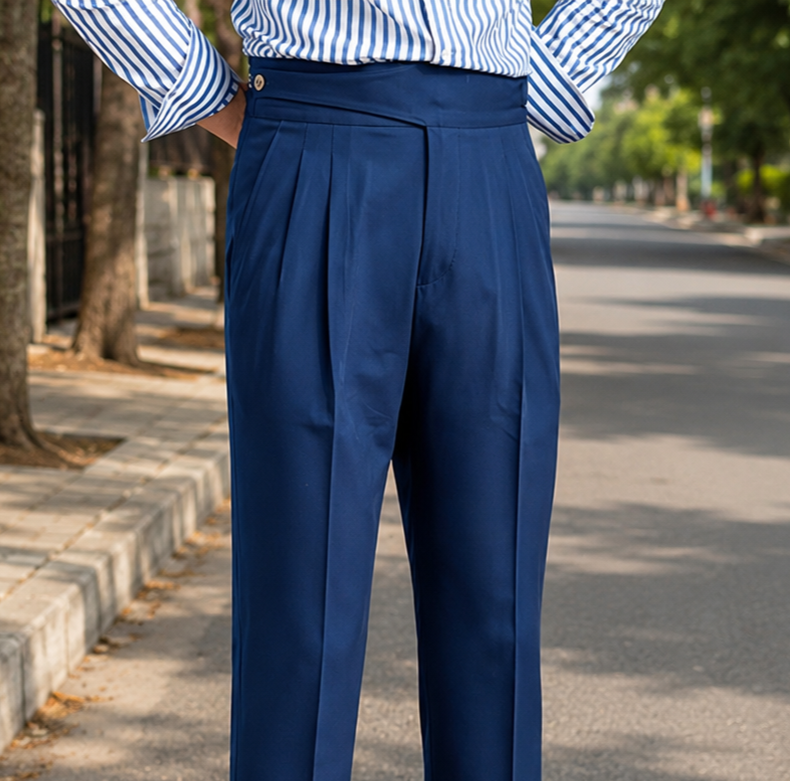 Navy Blue Double Button Gurkh Pant By Sartorio Nero