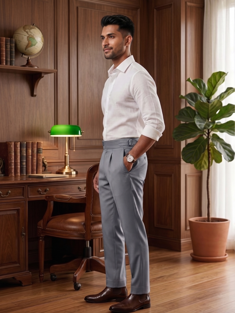 Grey Classic Gurkh Pant By Sartorio Nero
