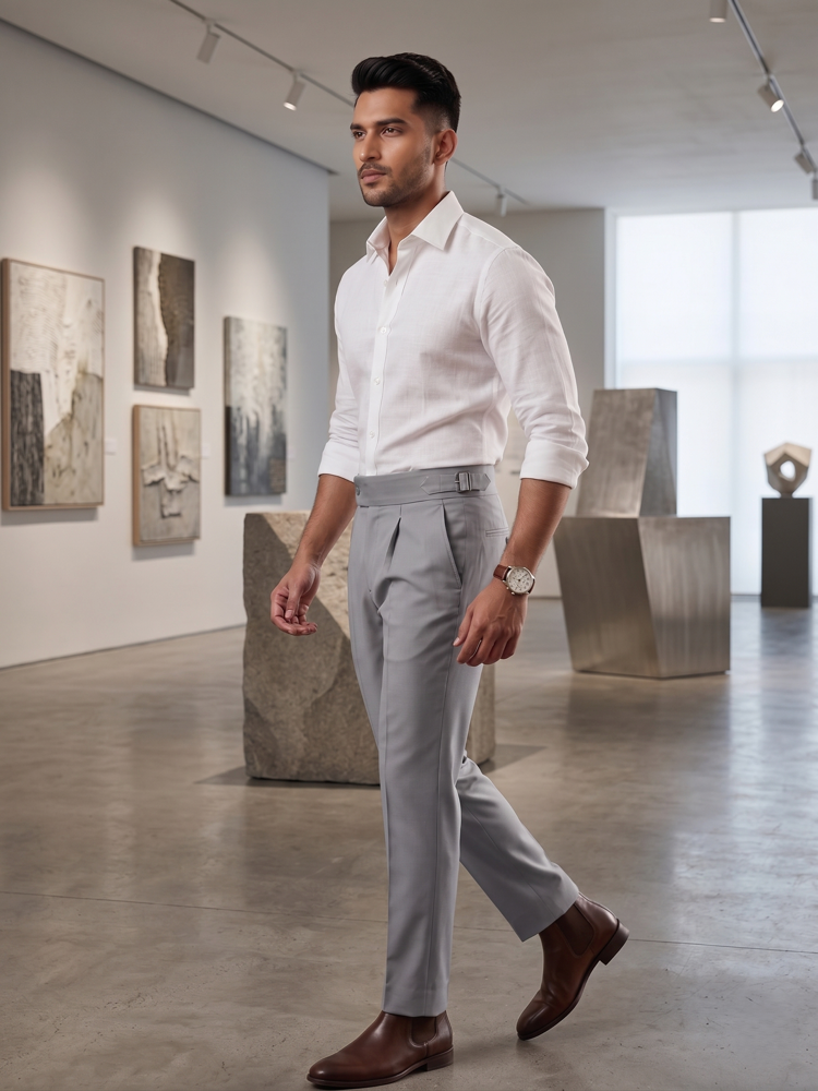 Grey Classic Gurkh Pant By Sartorio Nero